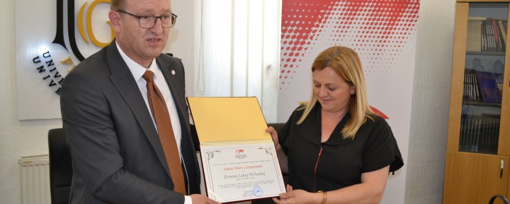 Universiteti “Fehmi Agani” ndanë titullin e Anëtares së Nderit për deputeten e parlamentit të Kroacisë