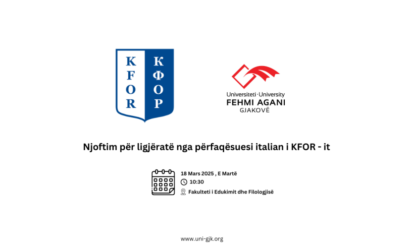 Njoftim – Ligjëratë nga përfaqësuesi italian i KFOR - it