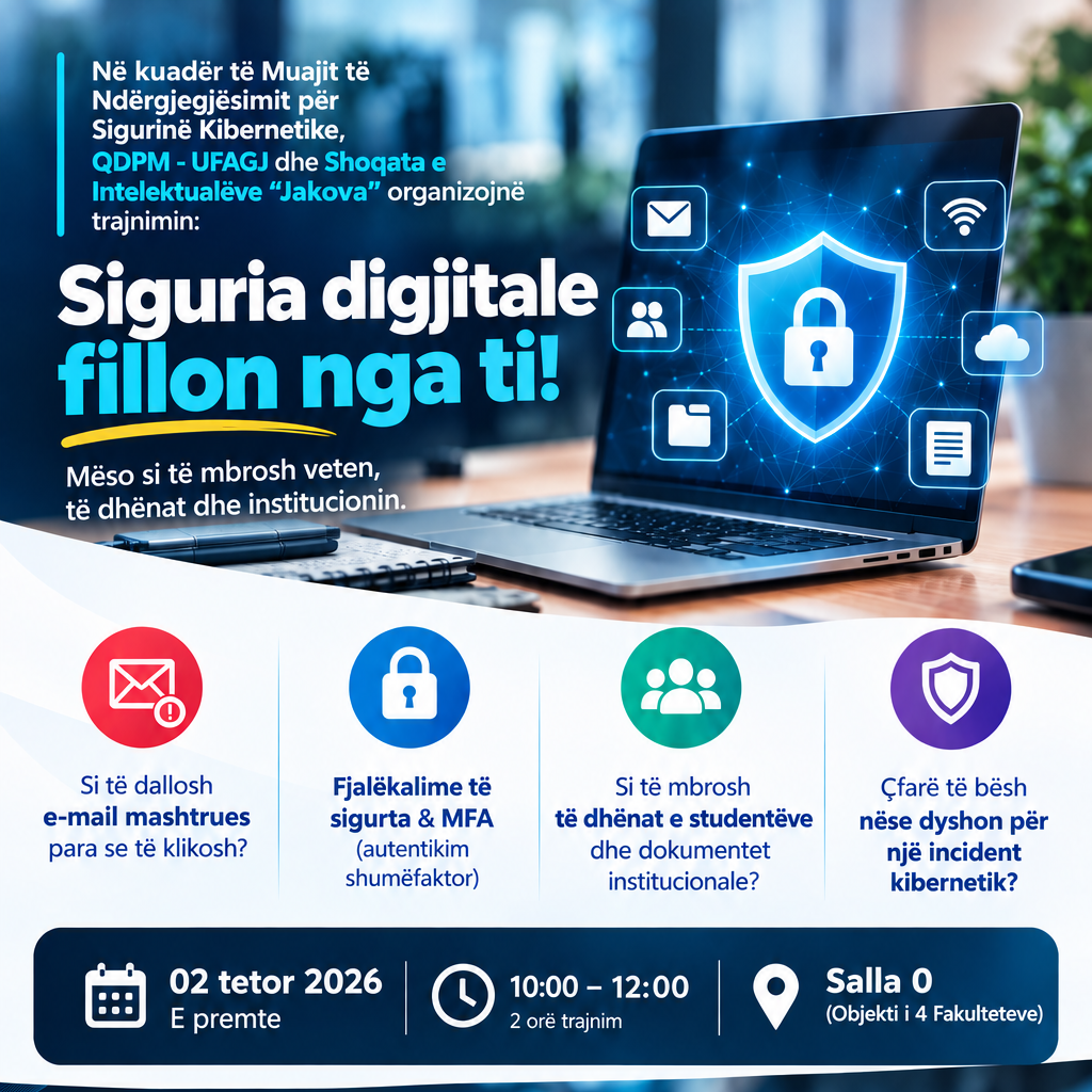 Ftesë për pjesëmarrje në trajnimin për "Sigurinë Kibernetike dhe Privatësinë Online"