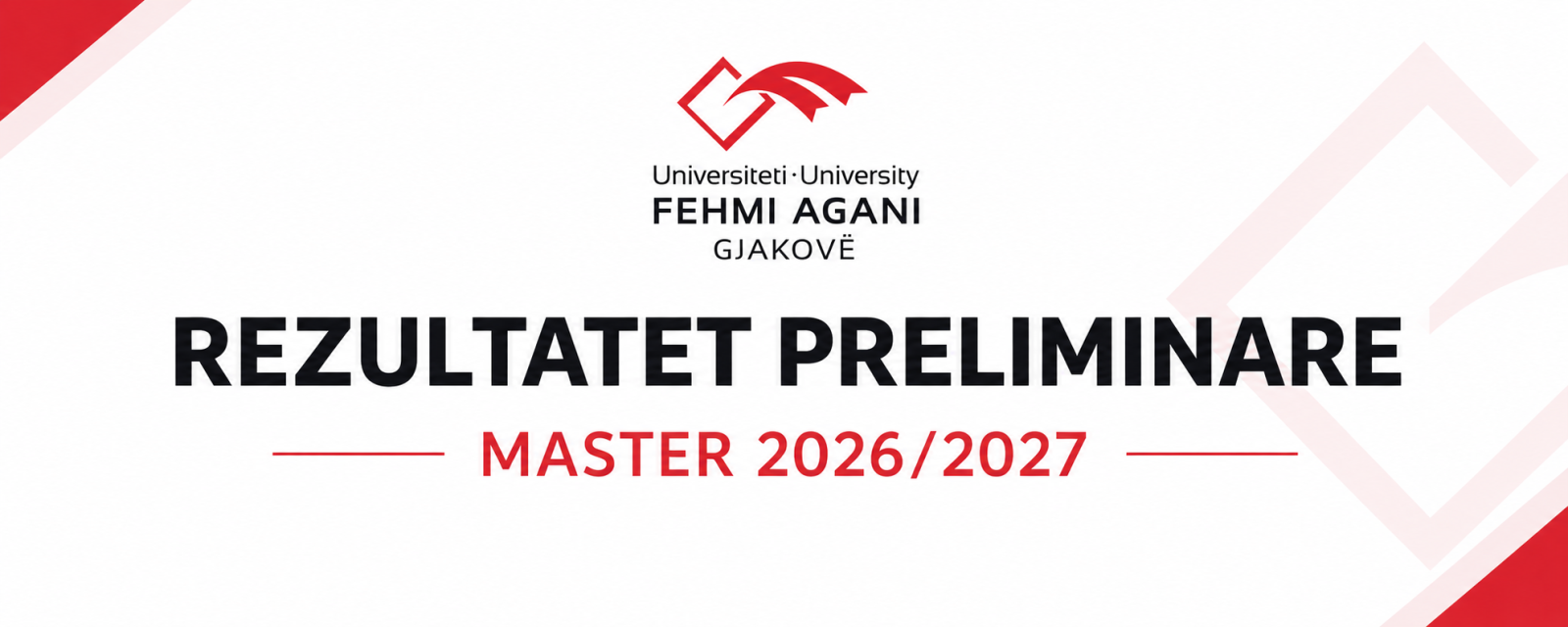 Rezultate Preliminare të provimit pranues (afati i dytë) - Master