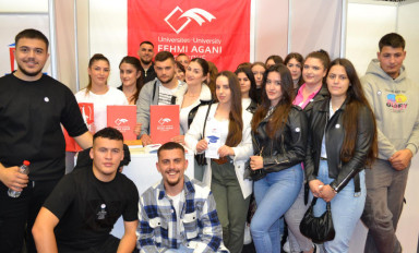 The students of the University "Fehmi Agani" students participate in the 2023 National Labor, Career and Entrepreneurship Fair