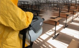 The University of Gjakova disinfects spaces throughout the campus
