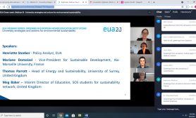 The webinar "University strategies and actions for environmental sustainability" is held virtually