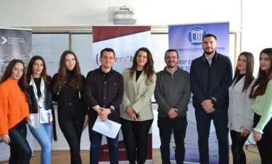 GIZ and the non-governmental organization ITP hold an informative session with students of the University "Fehmi Agani" on the Digital Skills training campaign